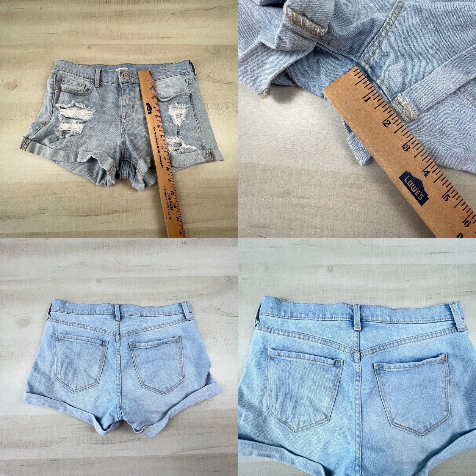 Old Navy Old Navy Womens Boyfriend Shorts 2 Distressed Denim Light Blue Mid Rise Size 26" / US 2 / IT 38 - 8 Thumbnail