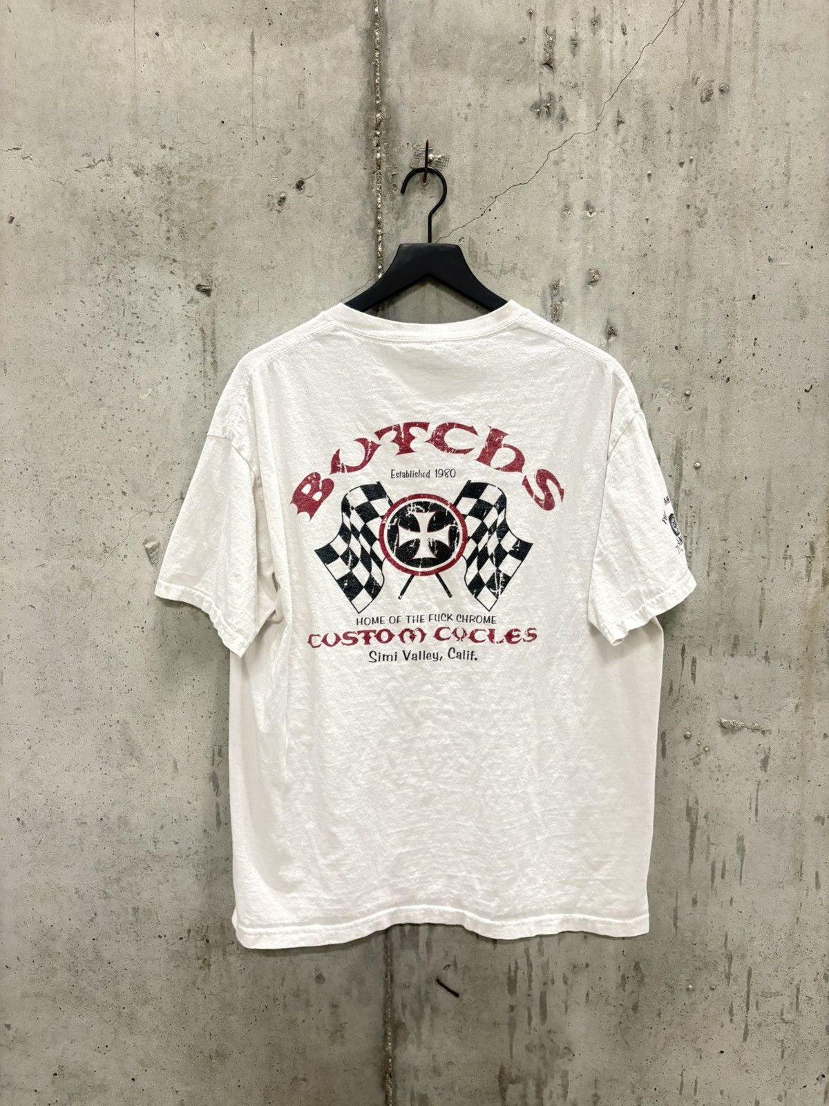 Vintage Vintage Butchs Cycle Shirt Faded Distressed Grunge Band WCC Size US XL / EU 56 / 4 - 1 Thumbnail