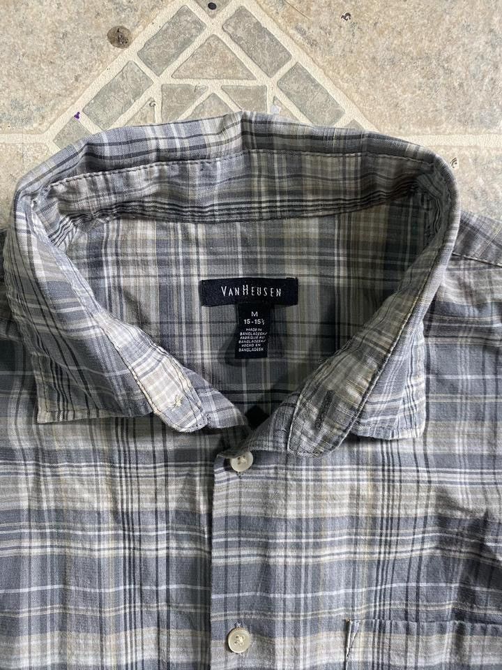 Other Vintage 90s flannel plaid short sleeve button up shirt gray Size US S / EU 44-46 / 1 - 3 Thumbnail