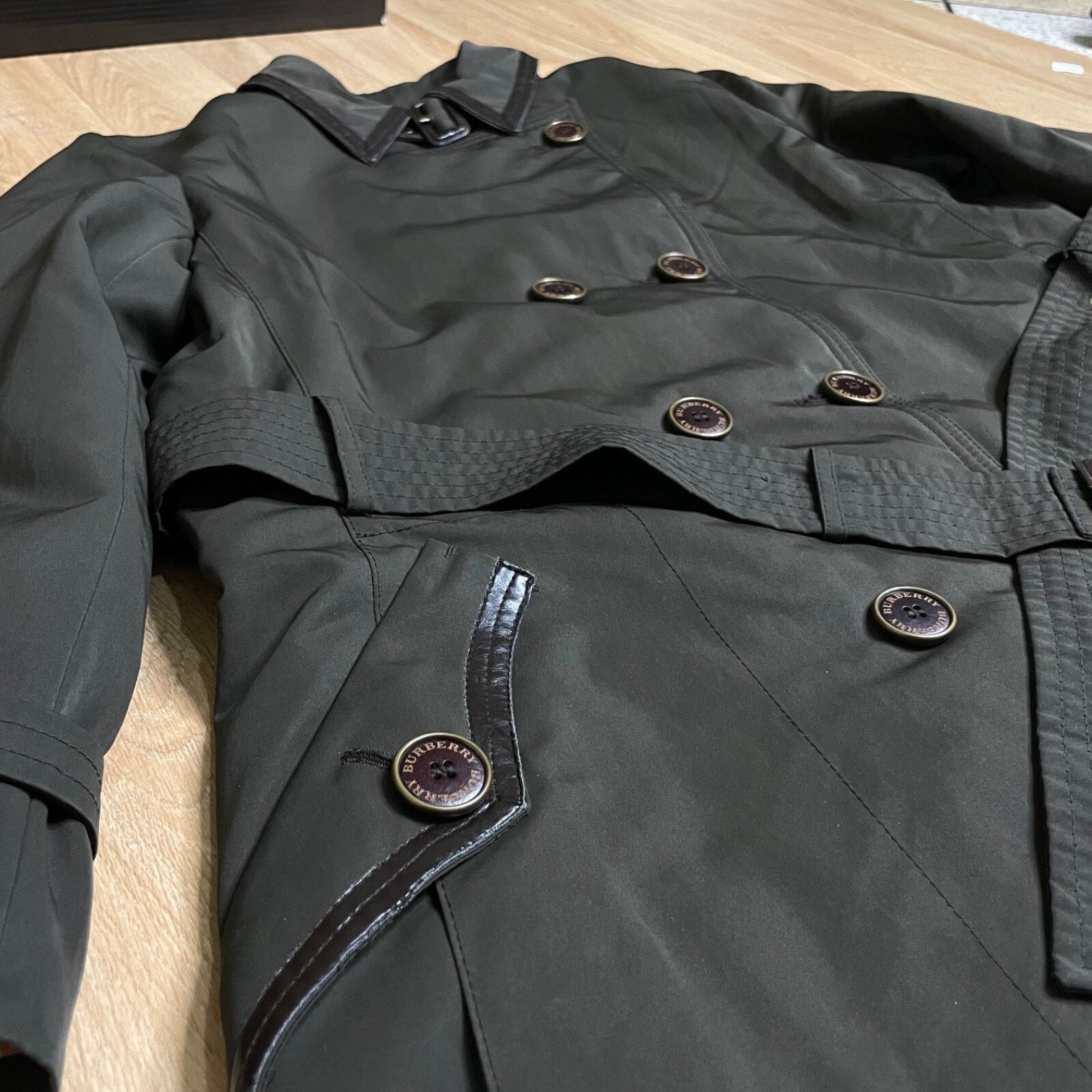 Burberry BURBERRY LONDON TRENCH coat Nova Check Belted GREEN OLIVE Size M / US 6-8 / IT 42-44 - 5 Thumbnail