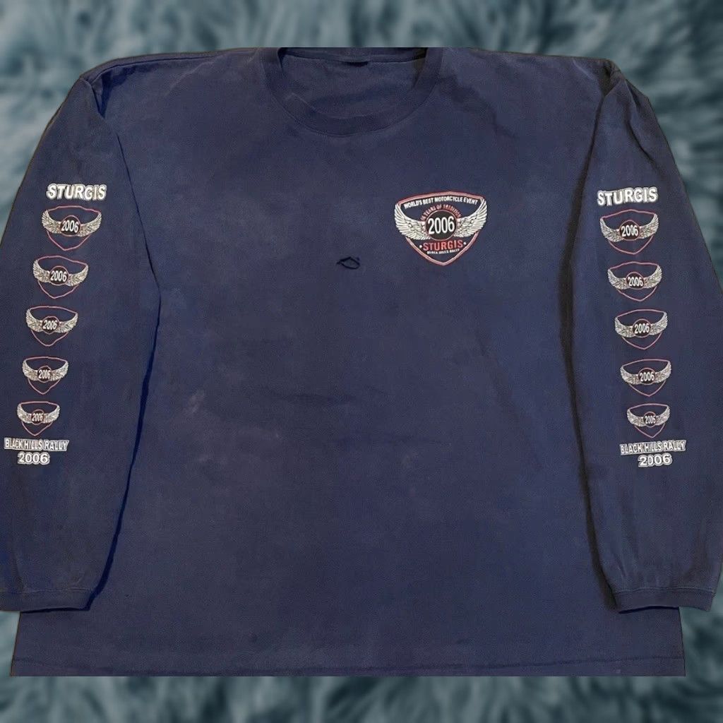 Harley Davidson VINTAGE Sturgis Faded Distress Shirt 3XL Harley-Davidson Biker Motorcycle Grunge 90s T-Shirt Mens Blue Harley Davidson Graphic Tee Size US XXL / EU 58 / 5 - 1 Thumbnail
