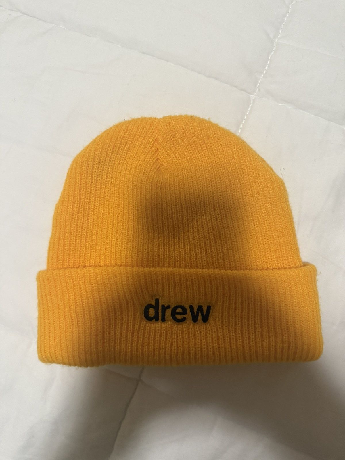 Drew House Drew House Secret Soft Rib Beanie in Golden Yellow Size ONE SIZE - 2 Thumbnail