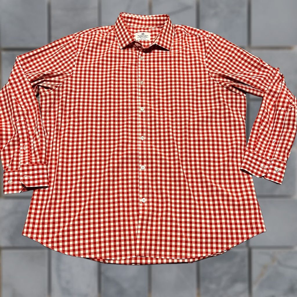 Mizzen+Main Mizzen+Main Shirt Mens XXL Red Plaid Check Button Up Performance Stretch USA Mens Size US XXL / EU 58 / 5 - 1 Thumbnail