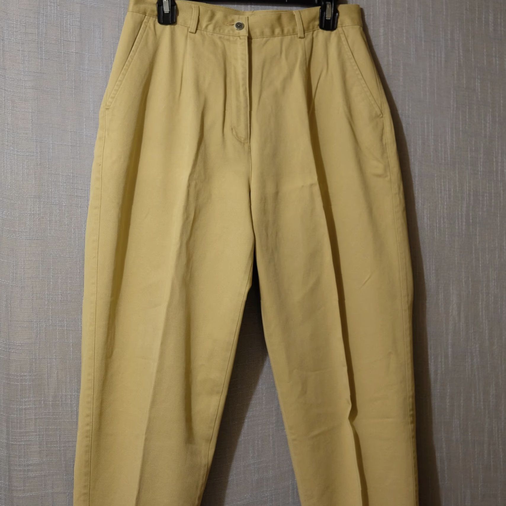 Vintage EUC Vtg 90s LL Bean Pants Khaki Tan 100% Cotton Chino Womens 12 Retro Classic Bohemian 90s Western Tan Size 34" / US 12 / IT 48 - 2 Thumbnail