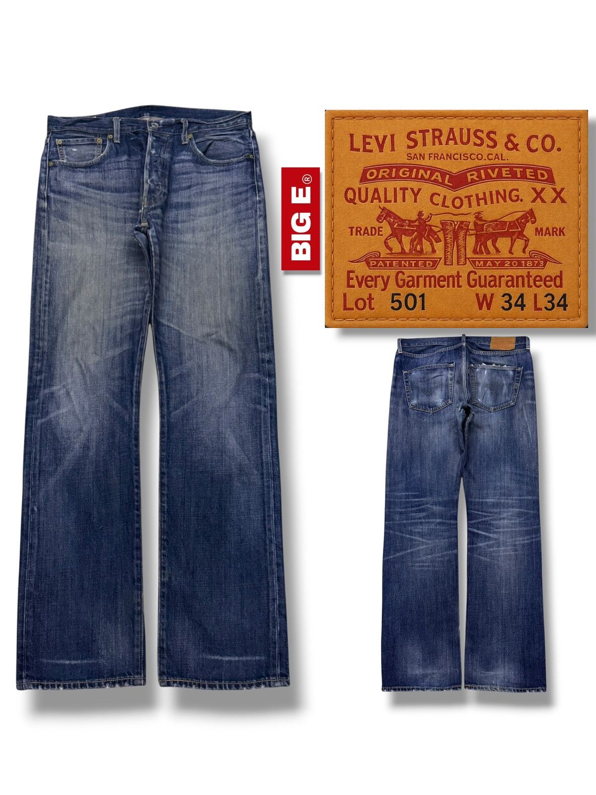 Levi's Vintage Levi’s 501 Big E Denim Jeans | Slim Straight | W34 Size US 34 / EU 50 - 1 Thumbnail