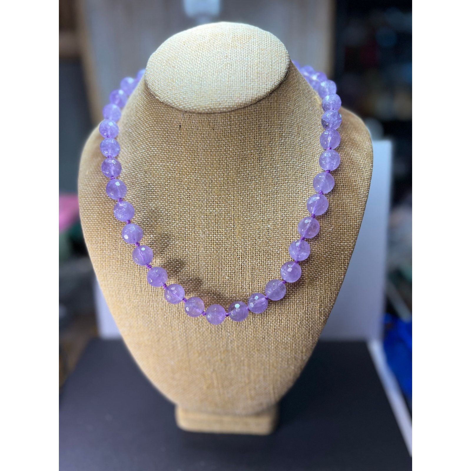Other Amethyst knotted necklace with sterling silver clasp Size ONE SIZE - 3 Thumbnail