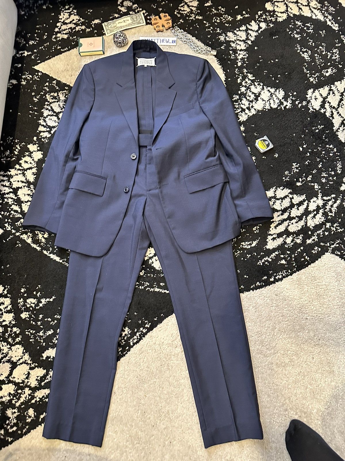 Maison Margiela Maison Margiela Blue Linen Suit Size 36S - 2 Thumbnail
