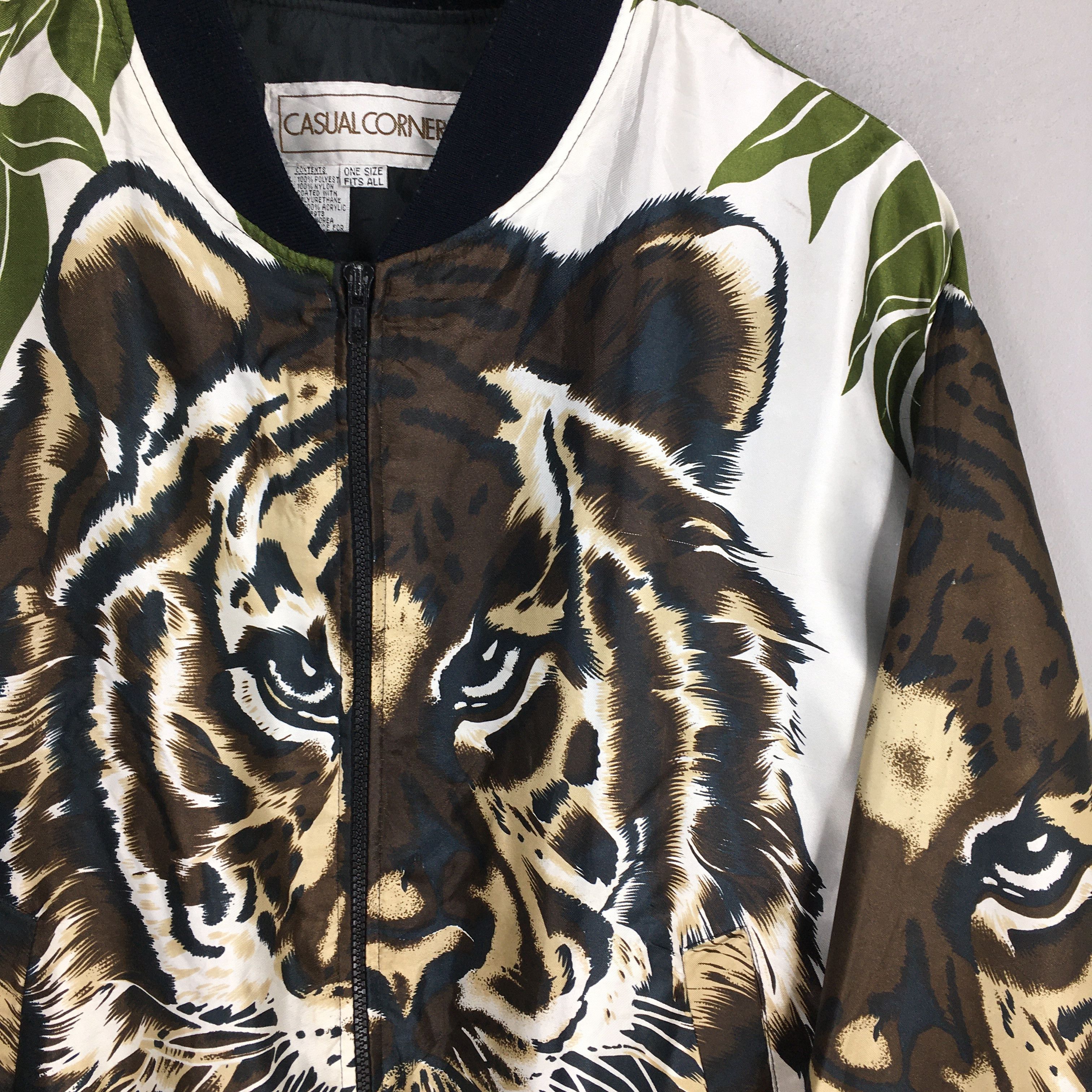 Vintage Bomber Baroque Tiger Overprint Jacket XXLarge Size US XXL / EU 58 / 5 - 6 Thumbnail