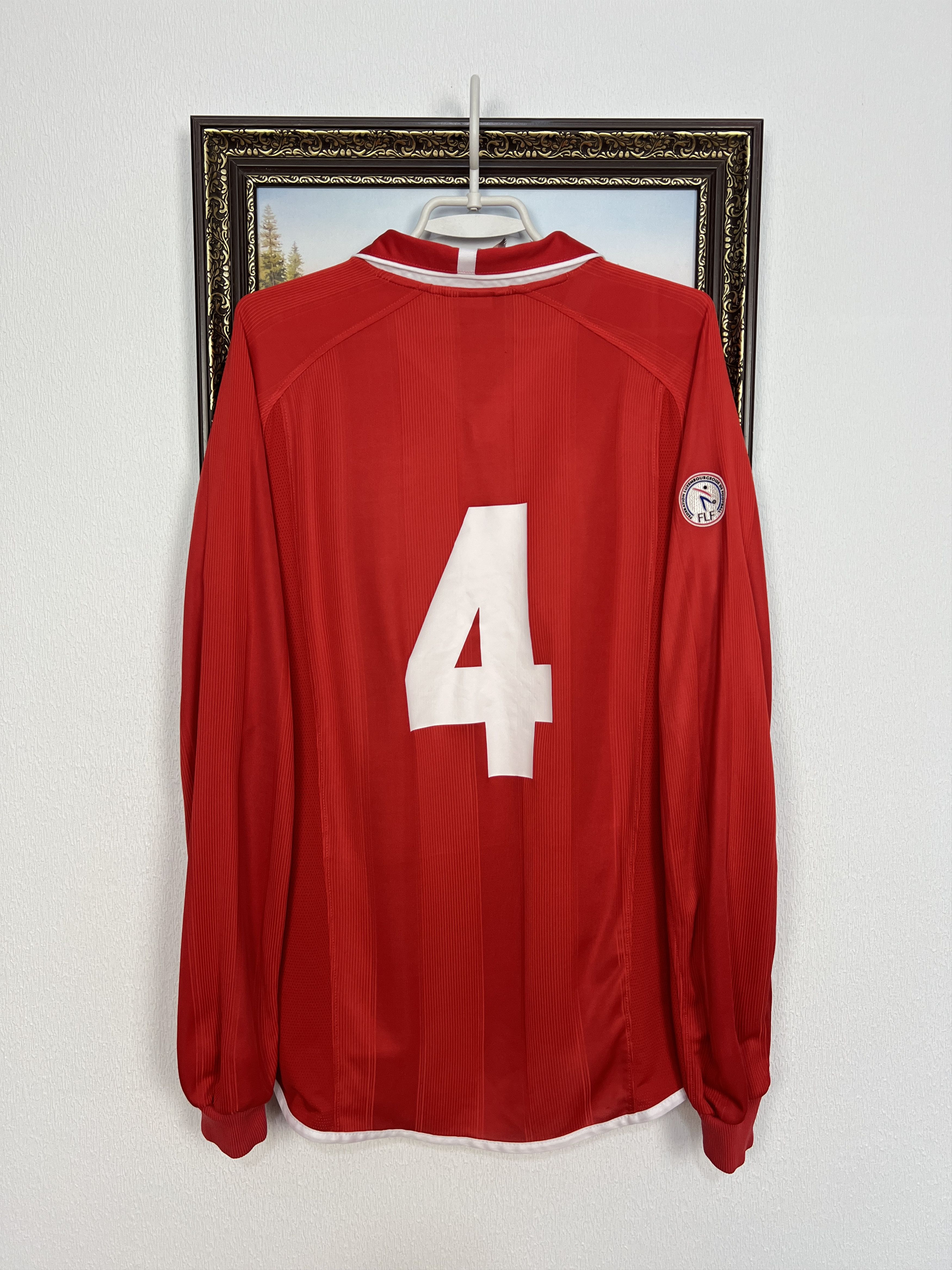 Errea Luxembourg football shirt Match Worn Long Sleeve Jersey Size US L / EU 52-54 / 3 - 9 Thumbnail