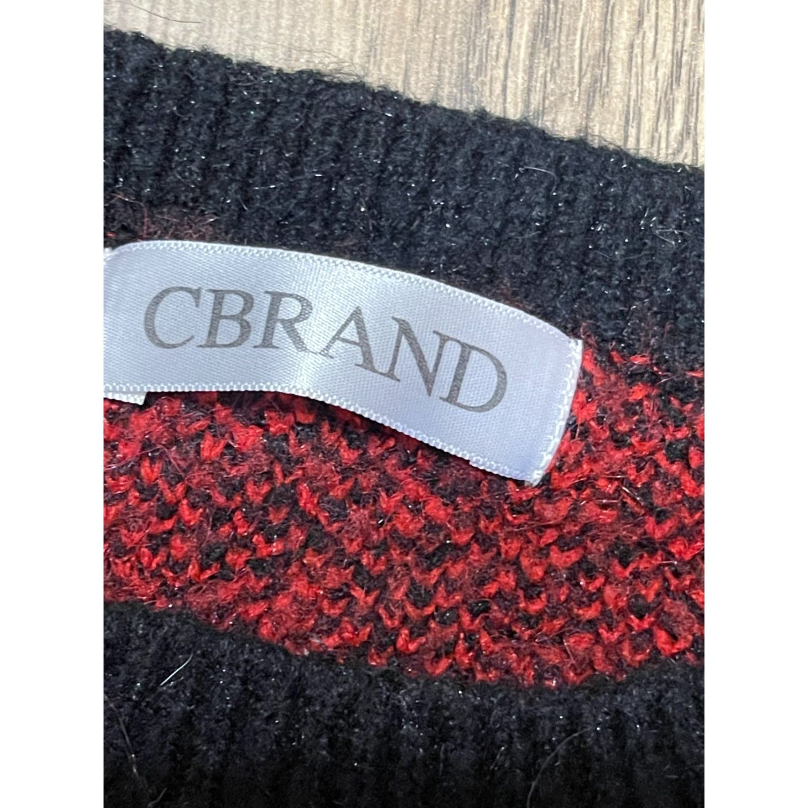 J Brand CBRAND Sweater, Women’s Size L, Plaid, Crew Neck, Pullover, Red Black, Casual, Regular Fit, Sweater, Fall Spring Summer, Women, Free Return Size L / US 10 / IT 46 - 7 Thumbnail