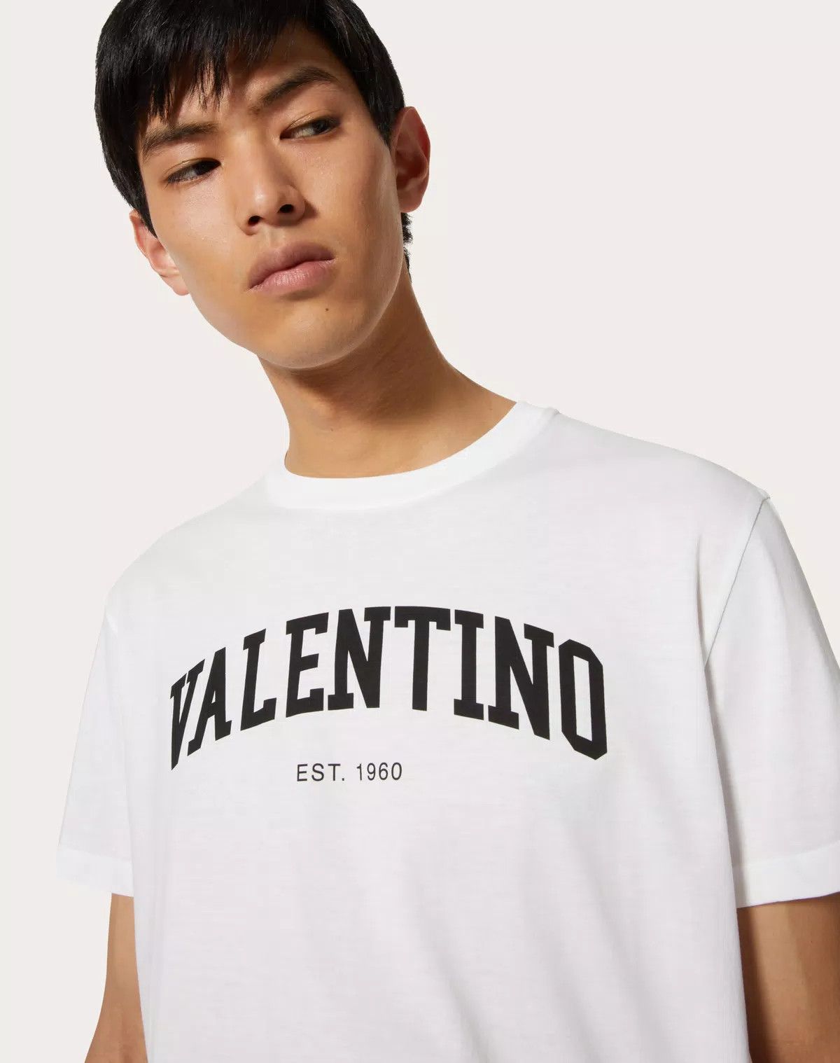 Valentino oc11z0725 Print Cotton T-Shirt in White Size US M / EU 48-50 / 2 - 5 Thumbnail