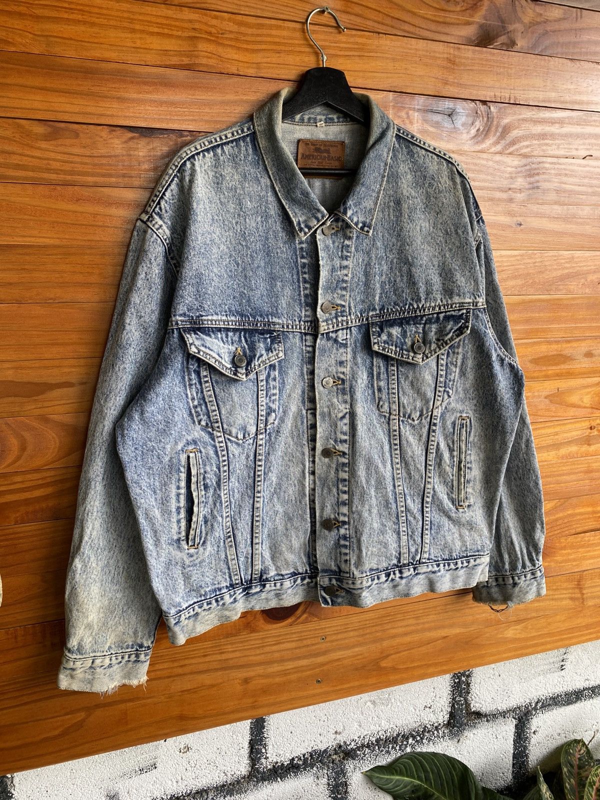 Vintage Vintage Bobson American Basic Acid Wash Denim Jacket 80s–90s Size US XL / EU 56 / 4 - 5 Thumbnail