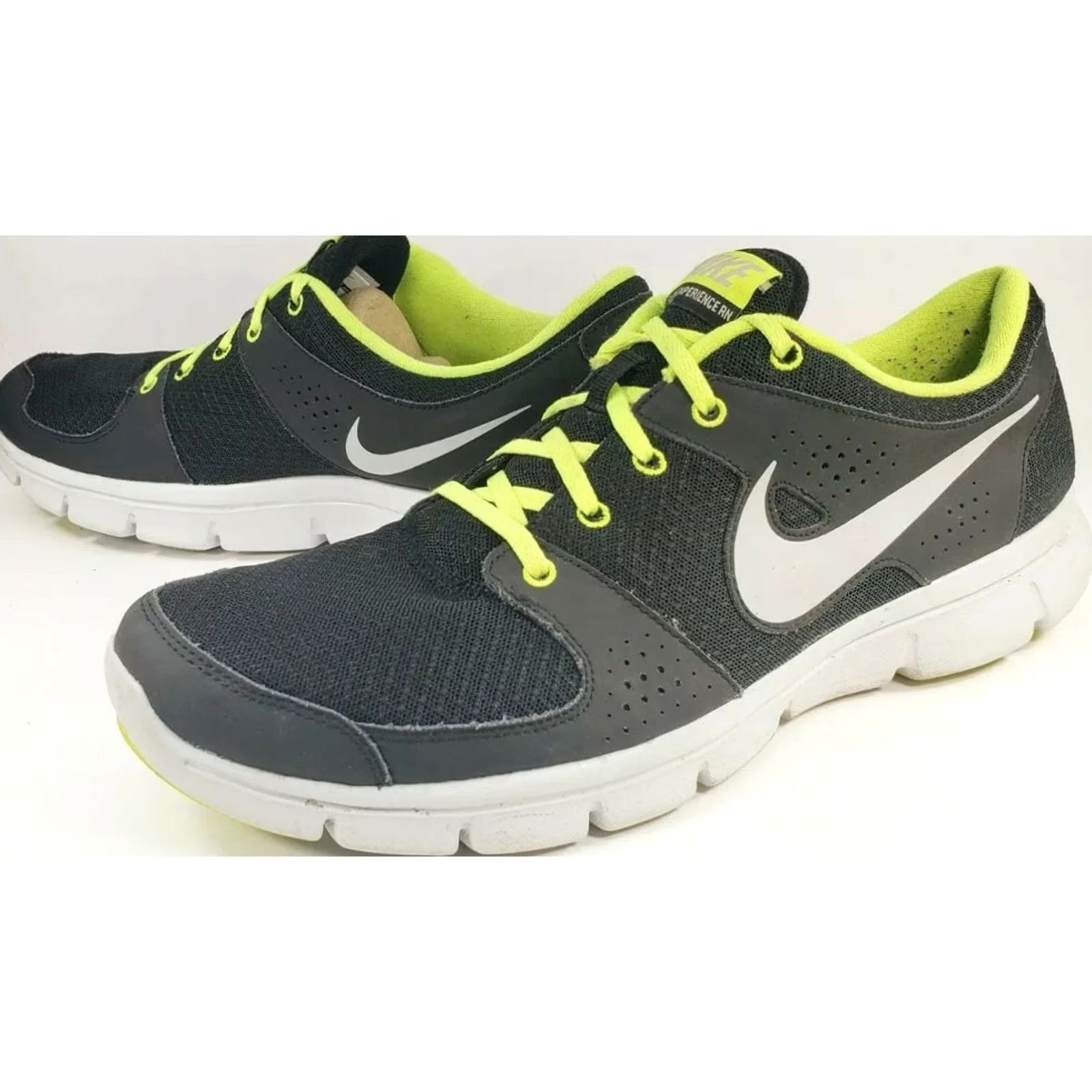 Nike Nike Flex Experience RN Mens Size 14M Neon Green Black 525762-004 Nike Flex Running Shoes Mens 14M Black and green neon Size US 14 / EU 47 - 4 Thumbnail