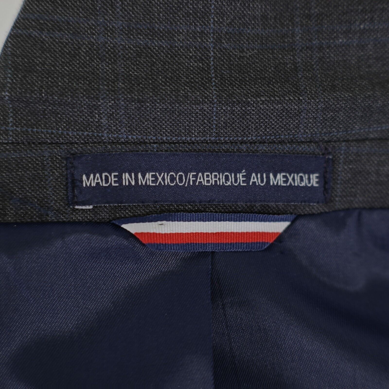 Tommy Hilfiger Tommy Hilfiger Wool Blend Gray W/ Blue Windowpane 2 Piece Su Size 46S - 14 Thumbnail
