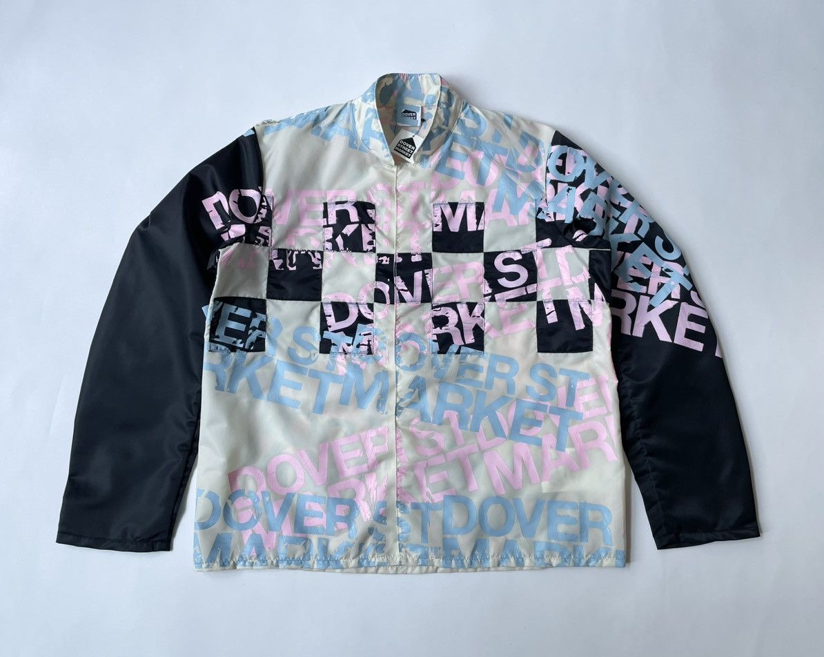 image of Comme Des Garcons x Dover Street Market Painted Checkerboard Nylon Utility Jacket (Size Medium)