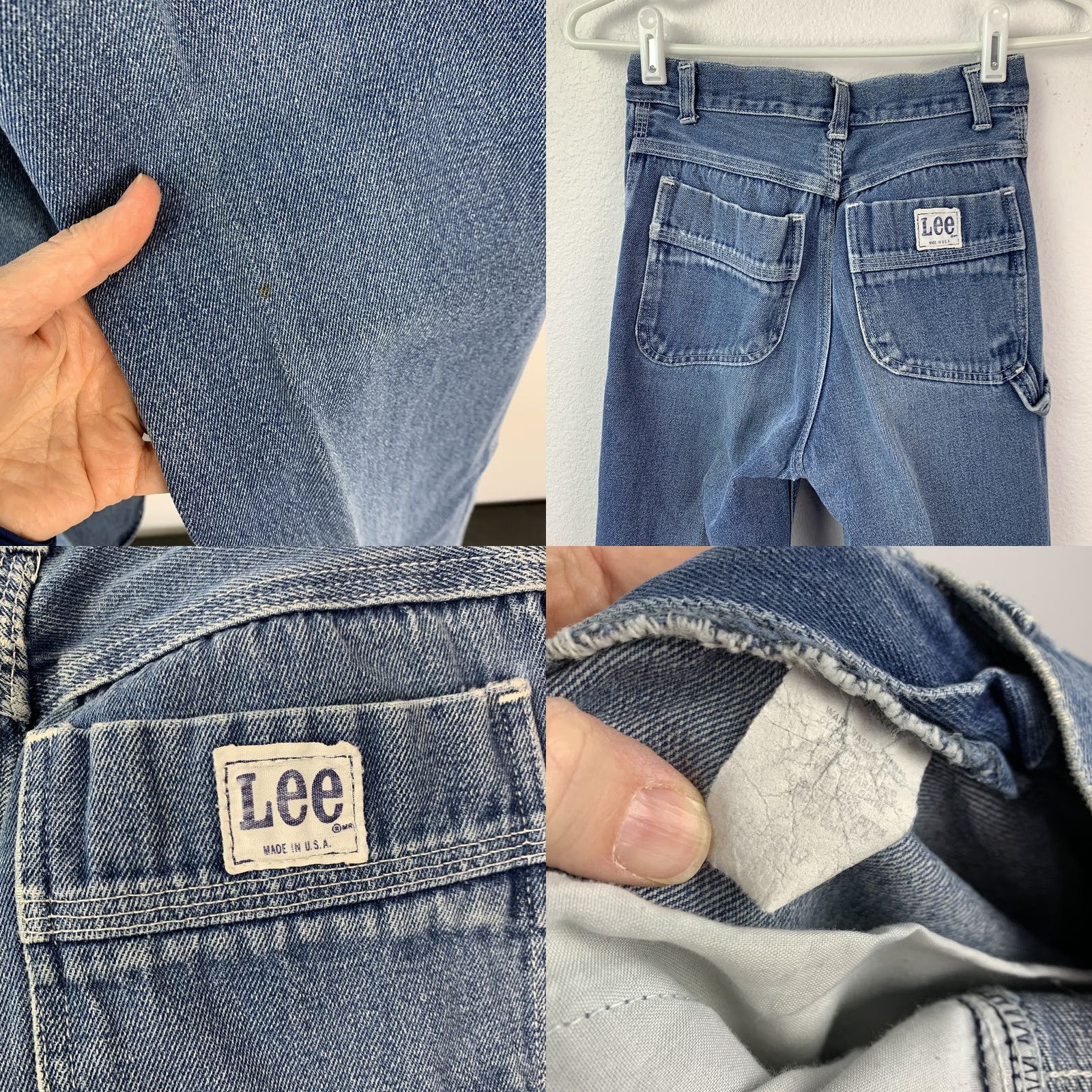 Lee VINTAGE Lee Mens Blue Jeans High Rise Straight Leg USA Talon Zipper 26" Waist 70s Jeans Blue Mens Size US 26 / EU 42 - 8 Thumbnail