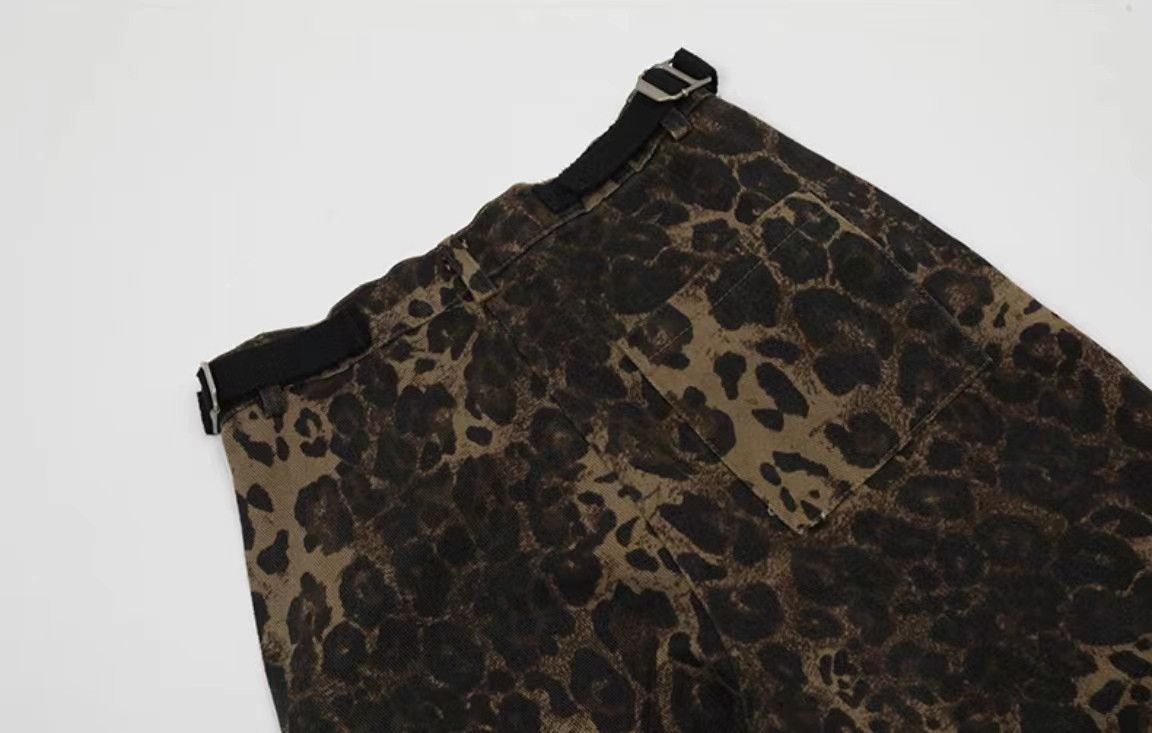 Japanese Brand × Vintage Retro style multi-pocket leopard print casual overalls Size US 34 / EU 50 - 5 Thumbnail