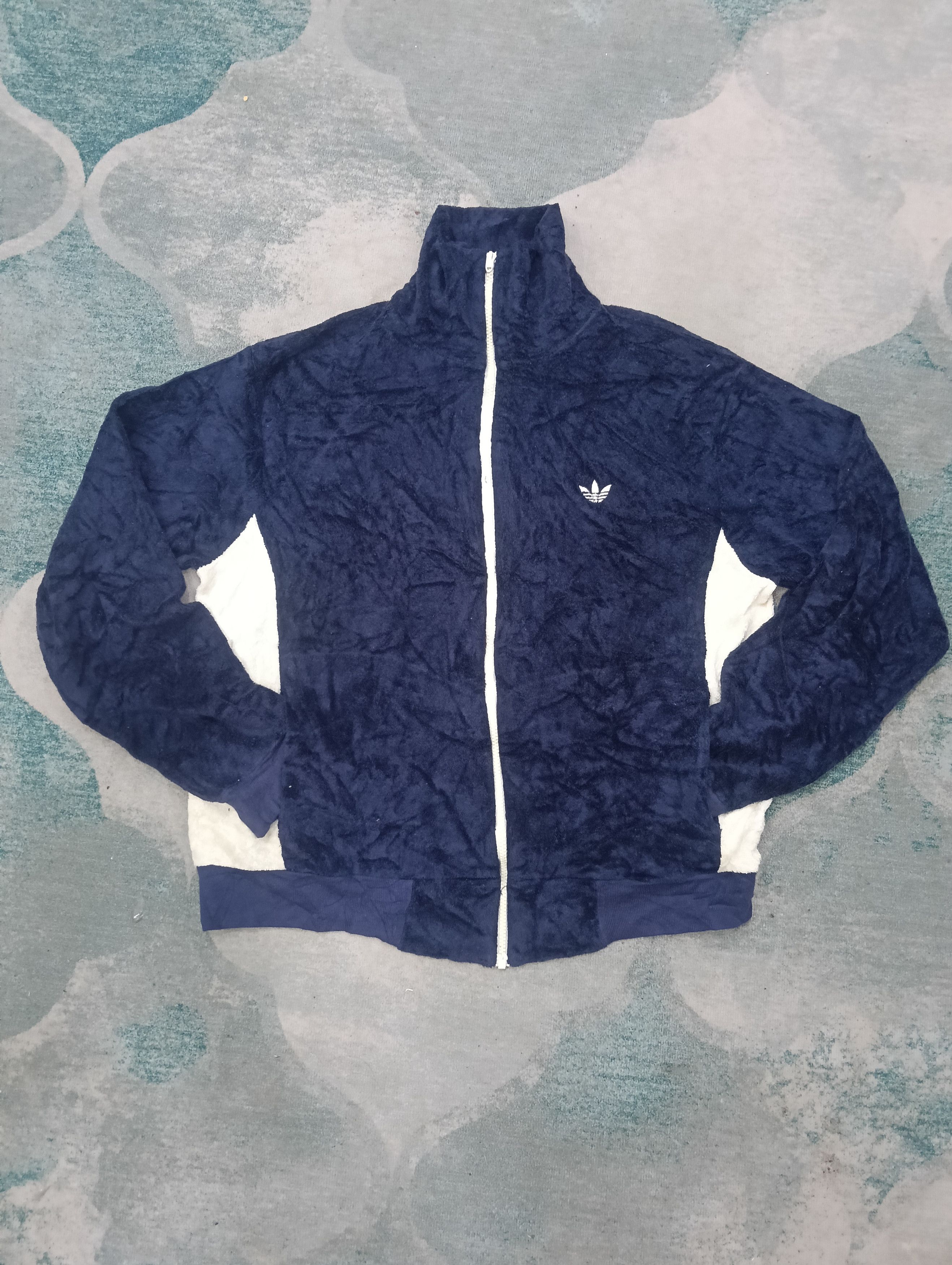 Adidas × Vintage 80s Adidas Zip Up Like Velvet Jacket Size US XL / EU 56 / 4 - 1 Thumbnail