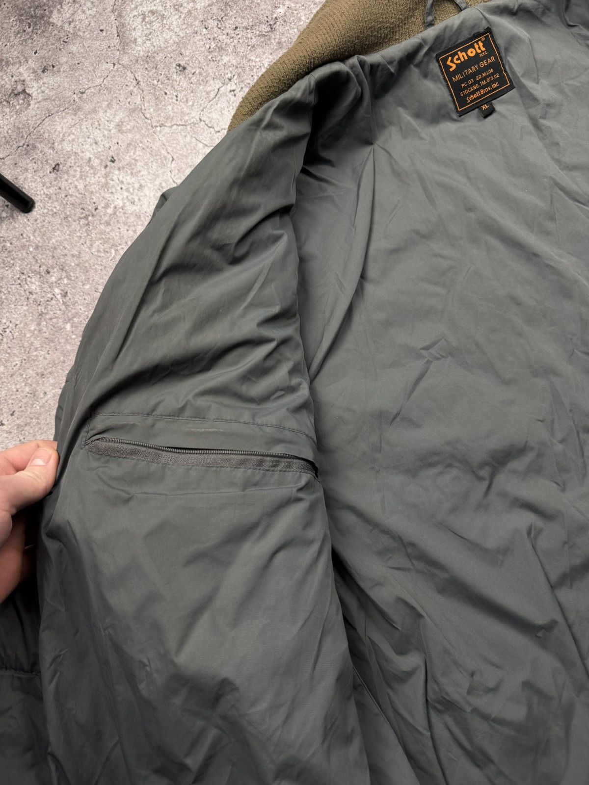 Schott Vintage SCHOTT Y2K Quilted Long Jacket Bomber Flight Militar Size US XL / EU 56 / 4 - 14 Thumbnail