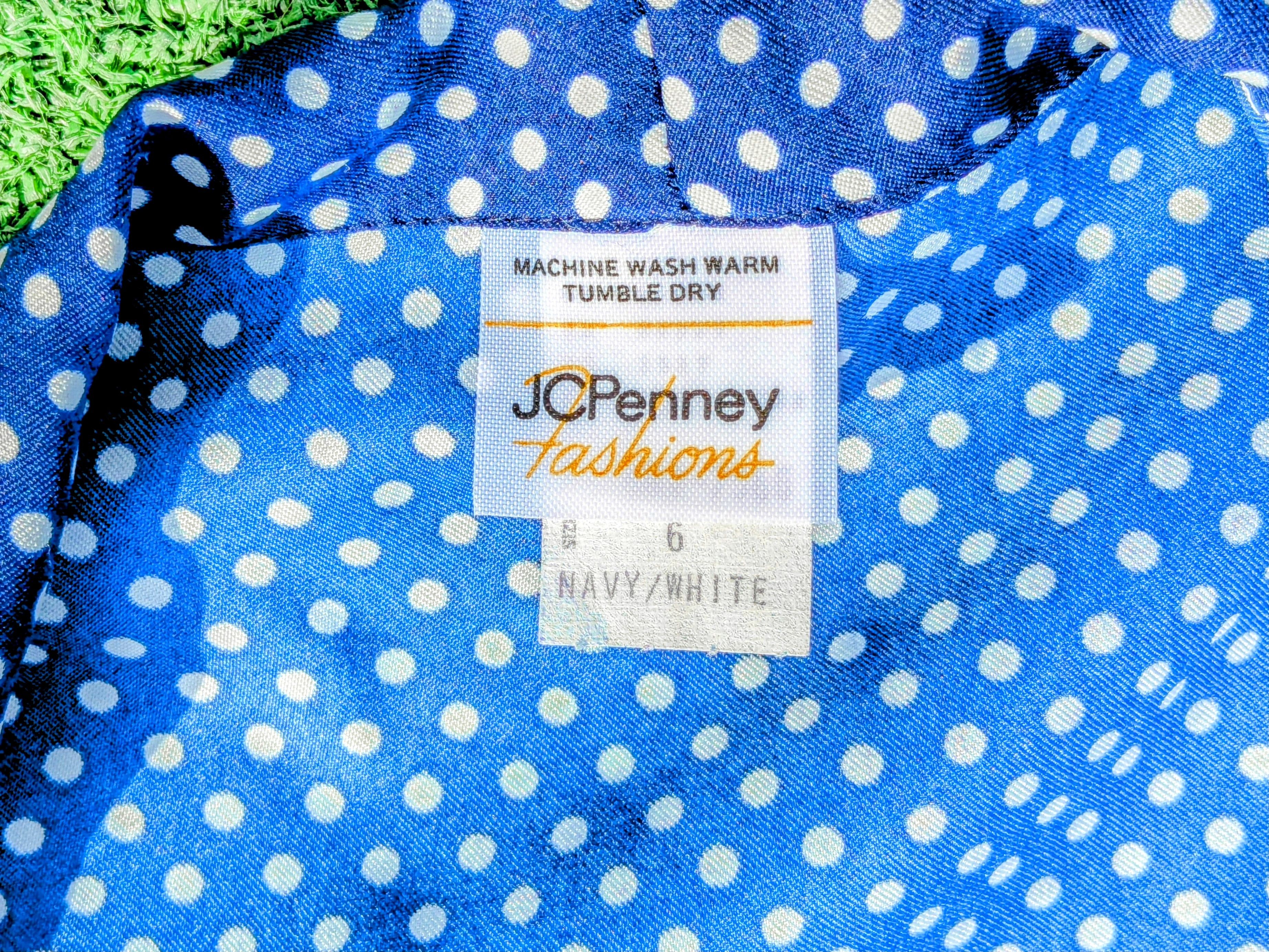 JCPenney Vintage JCPenny Polka Dot Ribbon Accent V-Neck Button-Up Size M / US 6-8 / IT 42-44 - 5 Thumbnail