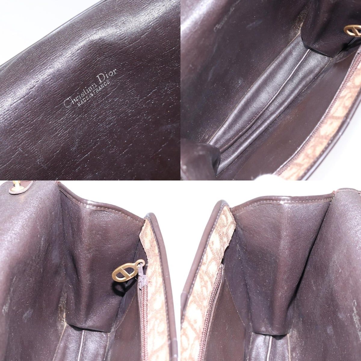 Dior DIOR Trotter Canvas Shoulder Bag Brown Gold Size ONE SIZE - 11 Thumbnail