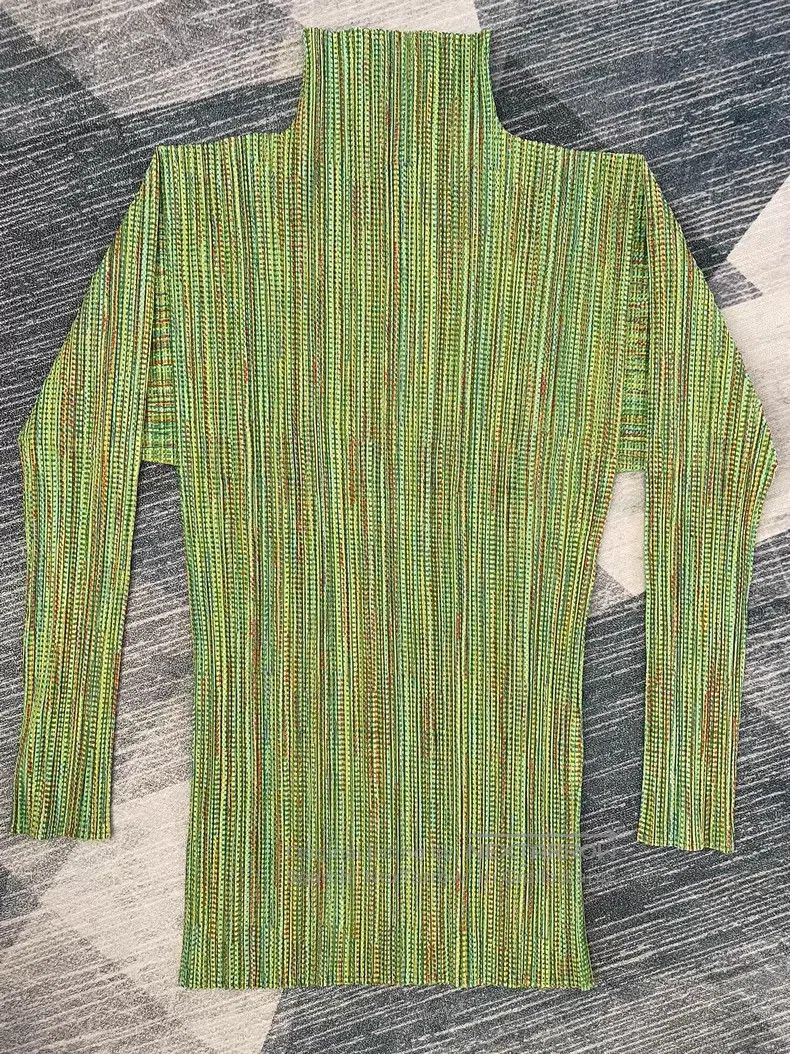 Issey Miyake Issey Miyake size:F Color Block Mock Neck Long Sleeve Top Size S / US 4 / IT 40 - 3 Thumbnail