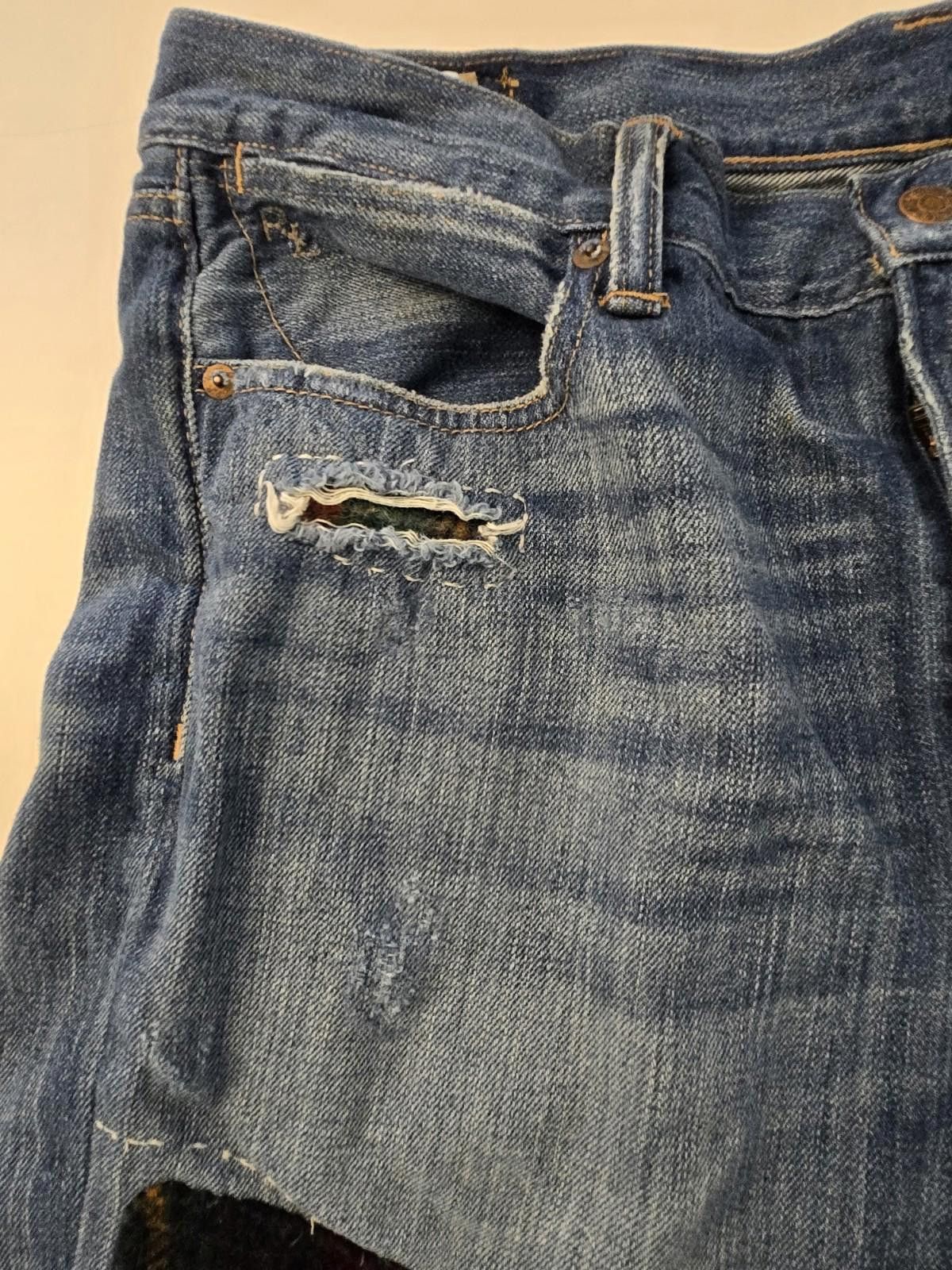 Polo Ralph Lauren Polo Ralph Lauren Jeans Blue Patchwork Denim Astor Slim 31 Size US 31 - 4 Thumbnail