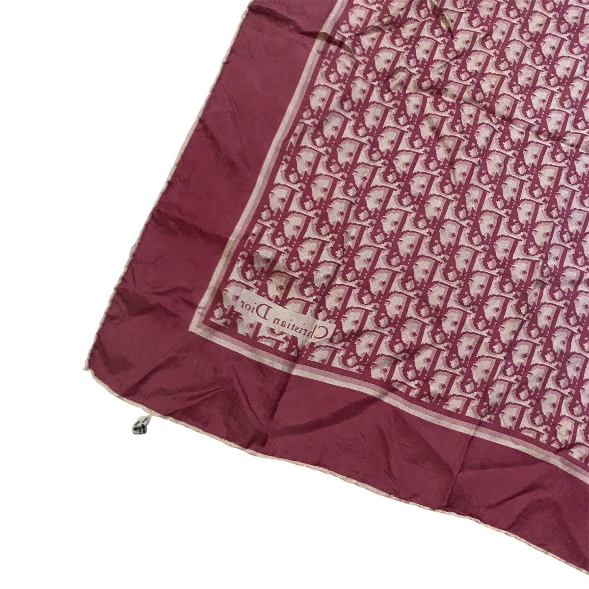 Christian Dior Monsieur Christian Dior Scarf Monogram in Red Burgundy Silk Size ONE SIZE - 13 Thumbnail