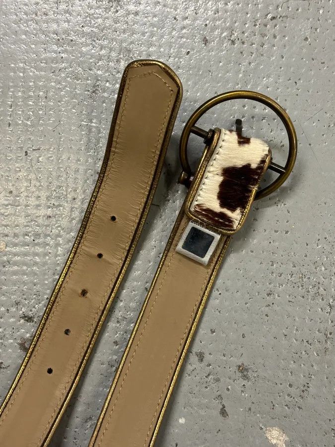Dolce & Gabbana 2000s Dolce & Gabbana Brown Pony Hair Leather Cowhide Belt Size ONE SIZE - 5 Thumbnail