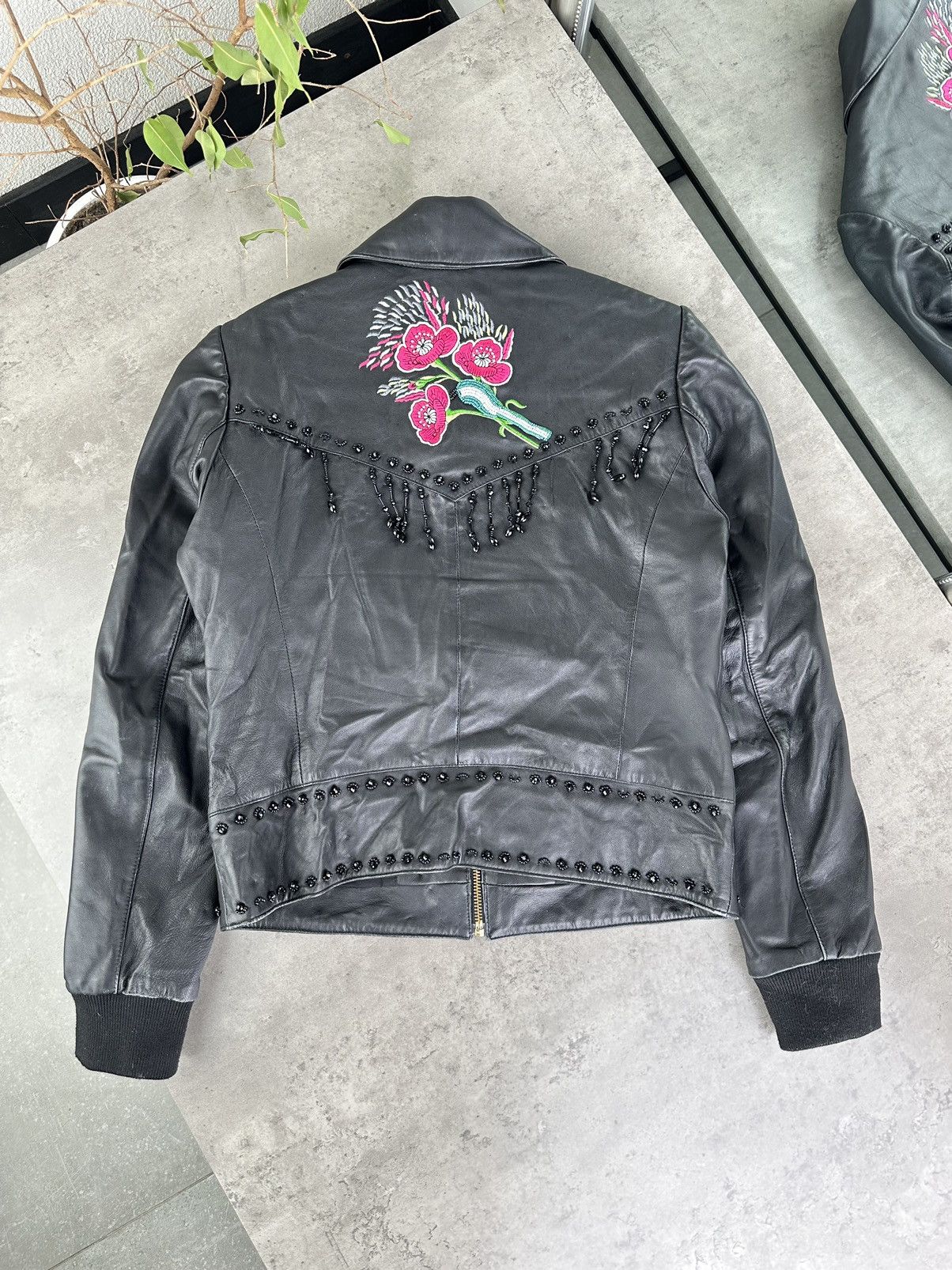 Cavalli Class Cavalli Class Leather Jacket With Embroidery Size S / US 4 / IT 40 - 15 Thumbnail