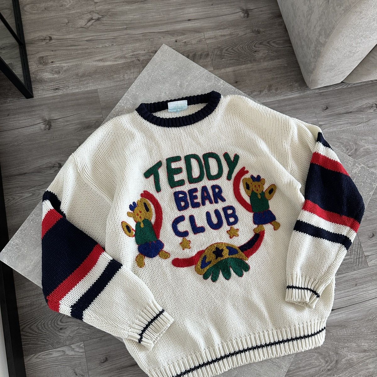 Vintage Vintage 90s Knitted Christmas ugly sweater Teddy Bear club Size US L / EU 52-54 / 3 - 3 Thumbnail