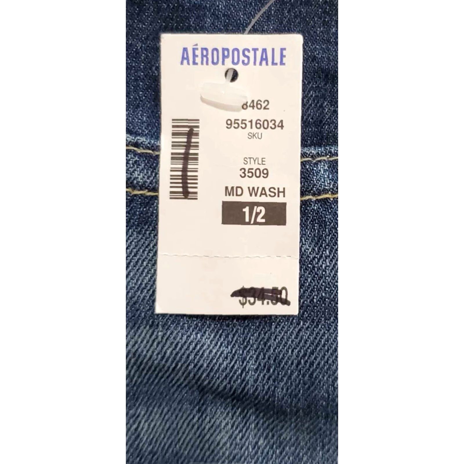 Vintage Aeropostale Jean Skort Womens 1/2 Mid Wash NWT MSRP 4.50 Size 25" / US 0 / IT 36 - 2 Thumbnail