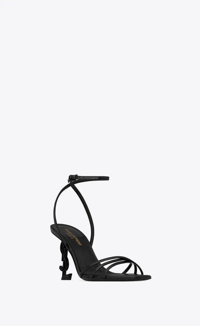 Saint Laurent Paris oc11z1225 782840 Opyum Sandals in Glazed Leather in Black Size US 9.5 / IT 39.5 - 3 Thumbnail