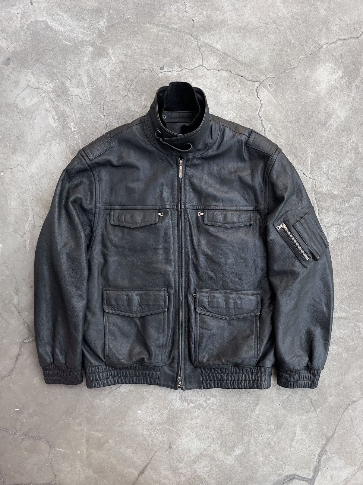 Vintage 1994 German Police Officer’s Jacket; Tanned Lambskin; Riri Size US XXL / EU 58 / 5 - 1 Thumbnail