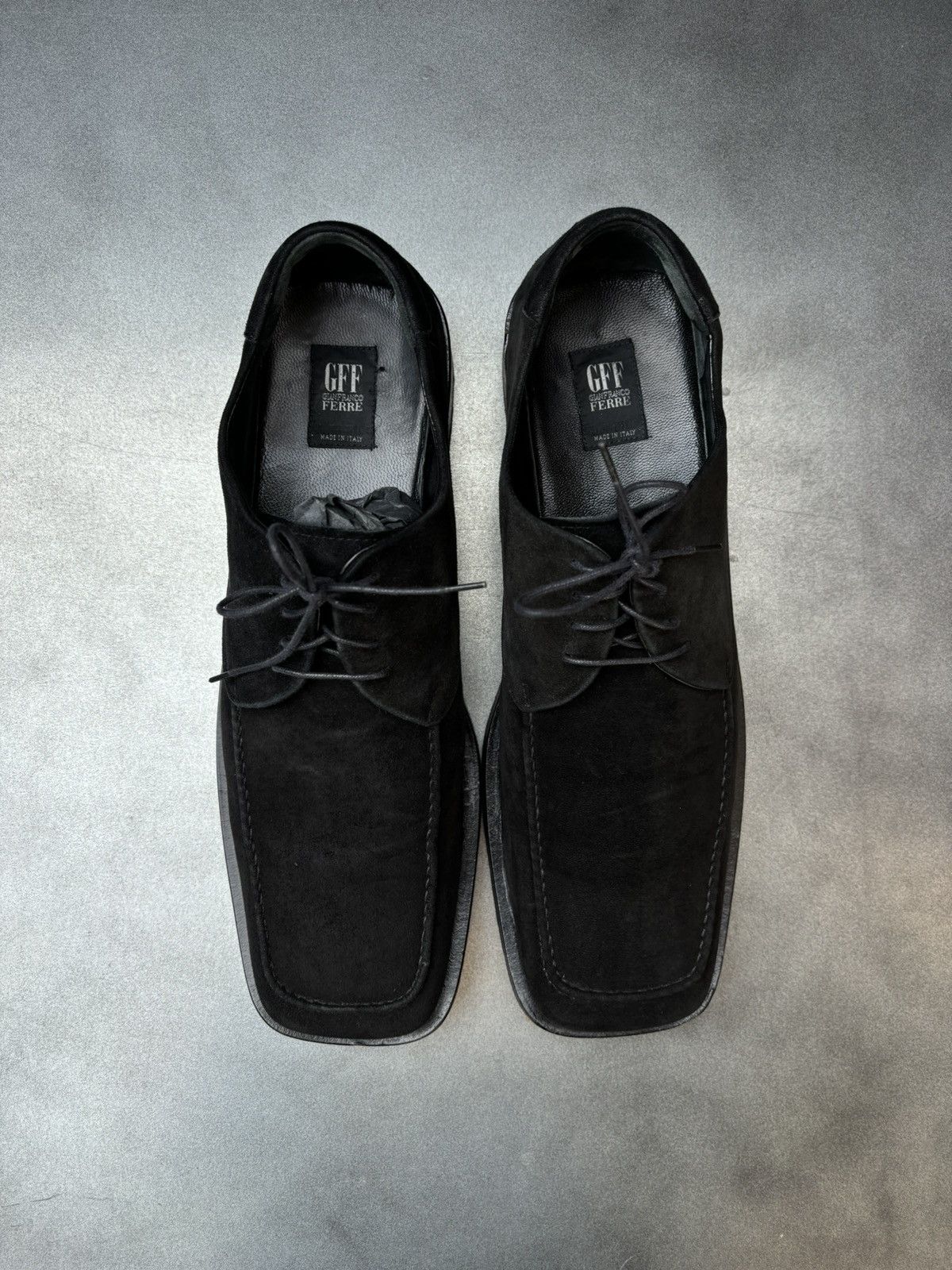 Gianfranco Ferre × Vintage Vintage Gianfranco Ferre Square Toe Suede Dress Shoes 80s 90 Size US 10.5 / EU 43-44 - 4 Thumbnail