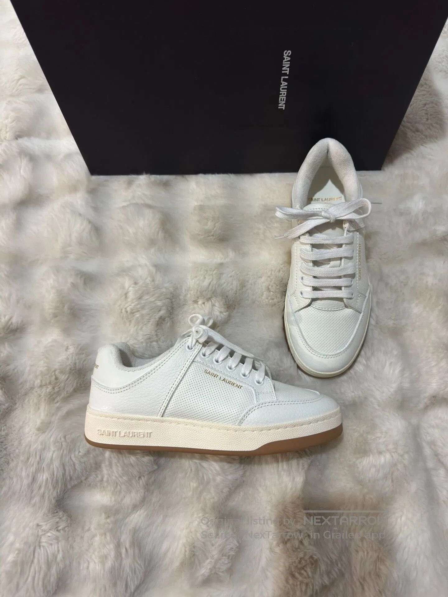 Yves Saint Laurent Saint Laurent SL61 Women's White Sneakers. Size US 6.5 / IT 36.5 - 1 Thumbnail