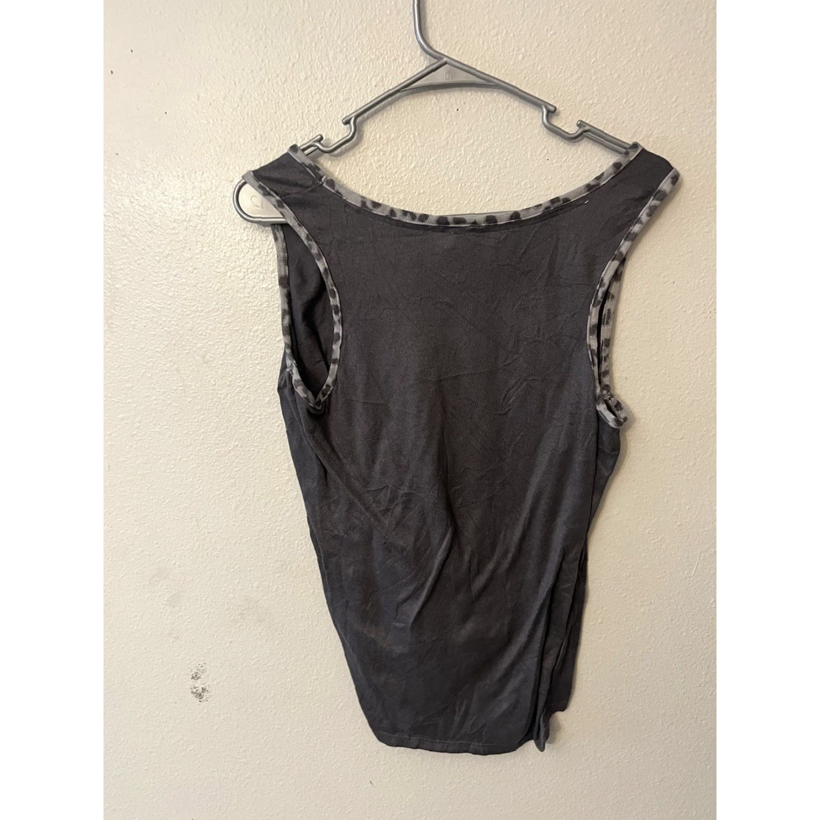 Lucky Brand Lucky Brand Sleep Shirt Sleeveless XL Gray Womens Casual Lounge Stars Cotton Modal Tank Tee Tie Closure Size XL / US 12-14 / IT 48-50 - 3 Thumbnail