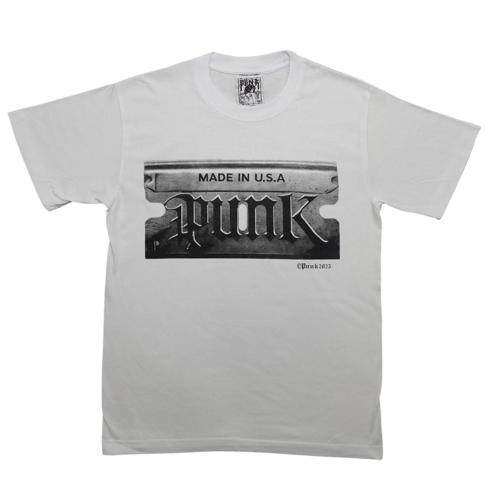 Other Punk El Jefe Razor Blade White 100% Cotton Short Sleeve sz S Size US S / EU 44-46 / 1 - 1 Thumbnail