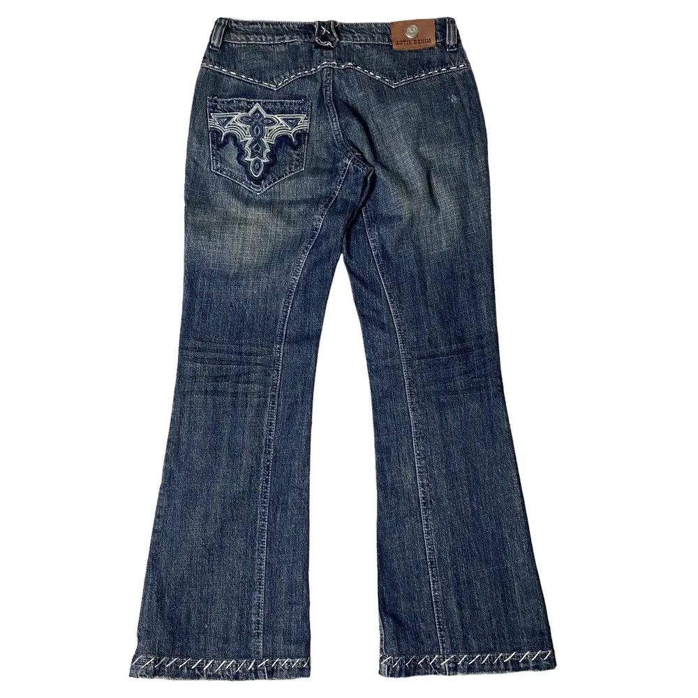 If Six Was Nine 2000's Antik Flared Seawash Tribal Bootcut Jeans Size US 29 - 11 Thumbnail