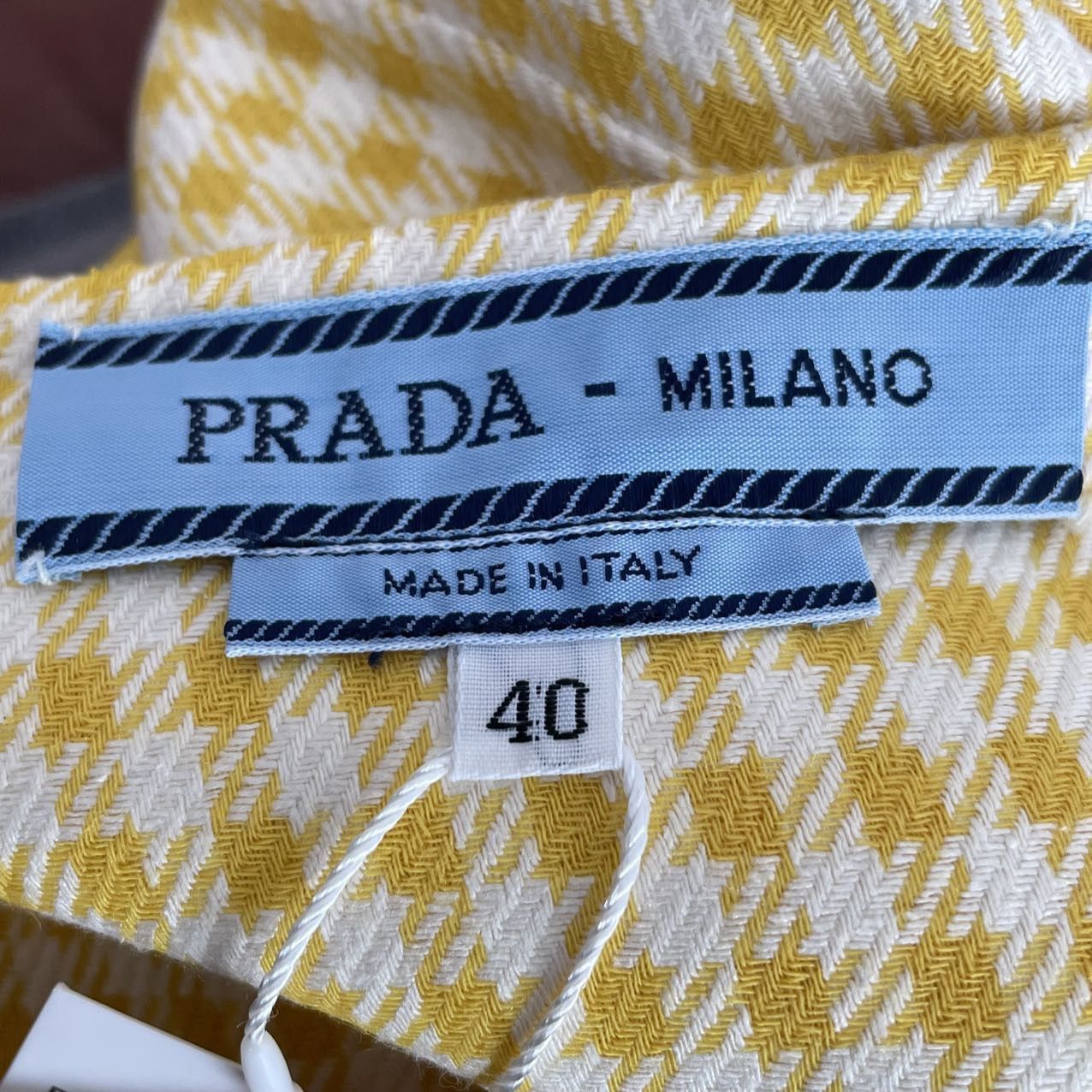 Prada Prada Yellow All-over Check Mid-rise Skirt K26WX Size 27" / US 4 / IT 40 - 5 Thumbnail