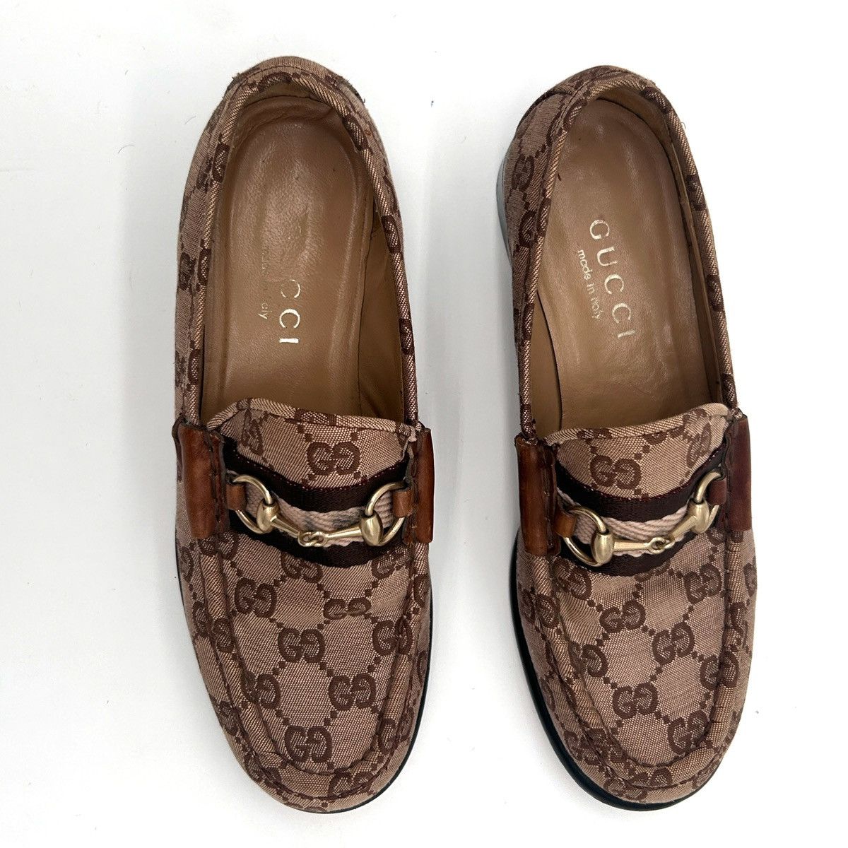 Gucci Vintage Beige Gucci Horsebit Loafers (US 5) Size US 5 / IT 35 - 7 Thumbnail