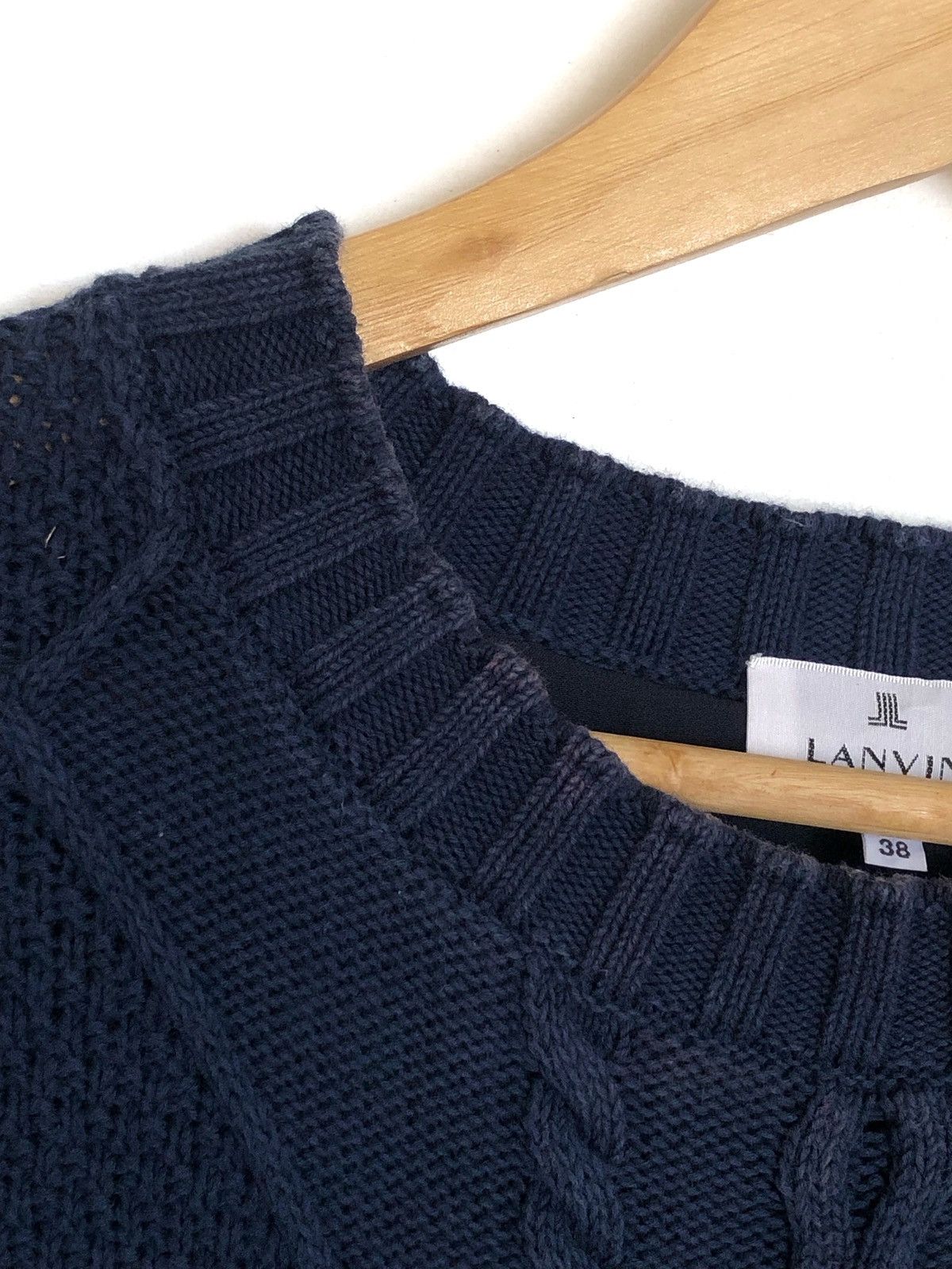 Lanvin EN BLEU GEO KNIT RUFFLE BACK BOXY SWEATER VEST Size S / US 4 / IT 40 - 4 Thumbnail