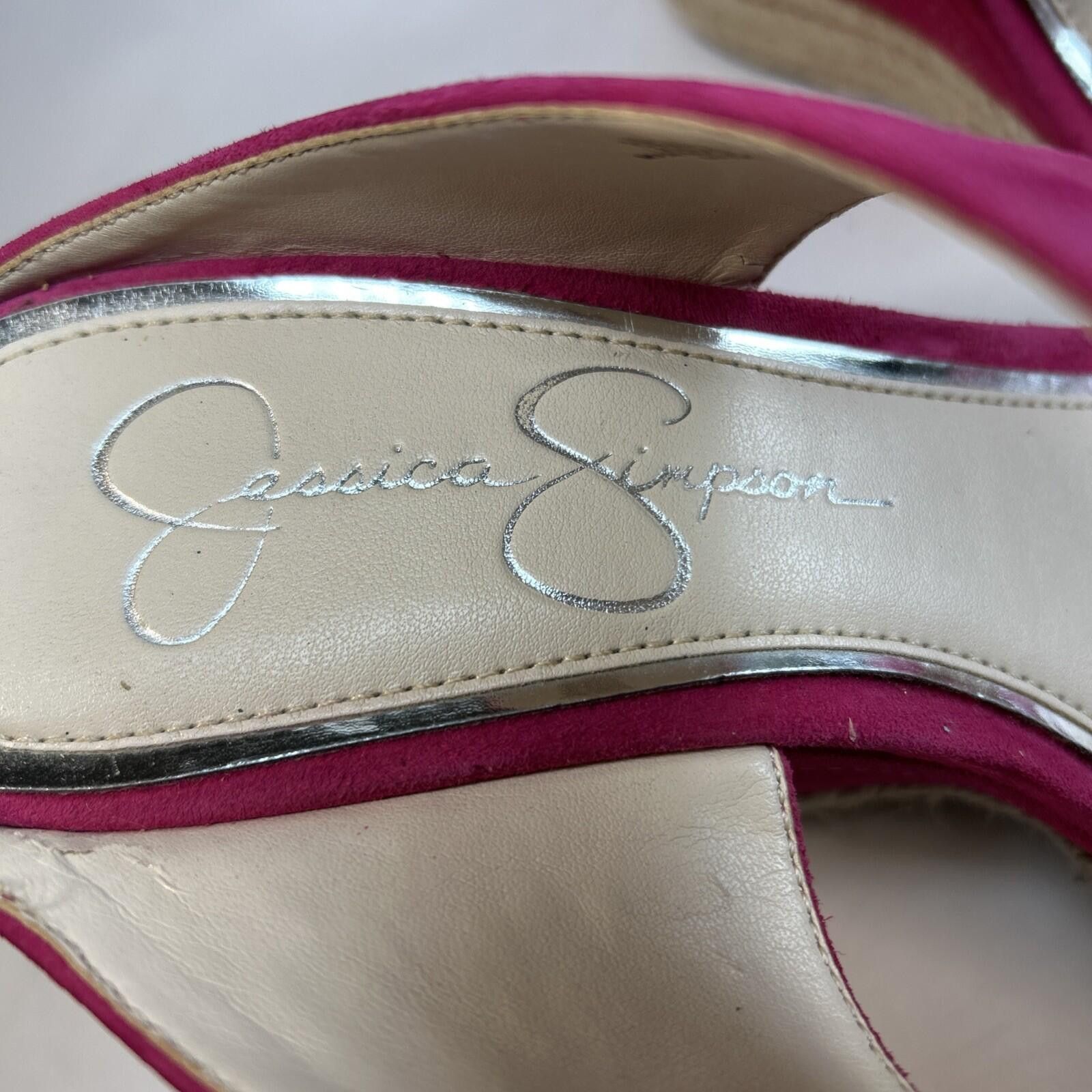 Other Jessica Simpson Perfectly Pink Lux Suede Wedge Sandal Size 8 Size US 8 / IT 38 - 6 Thumbnail
