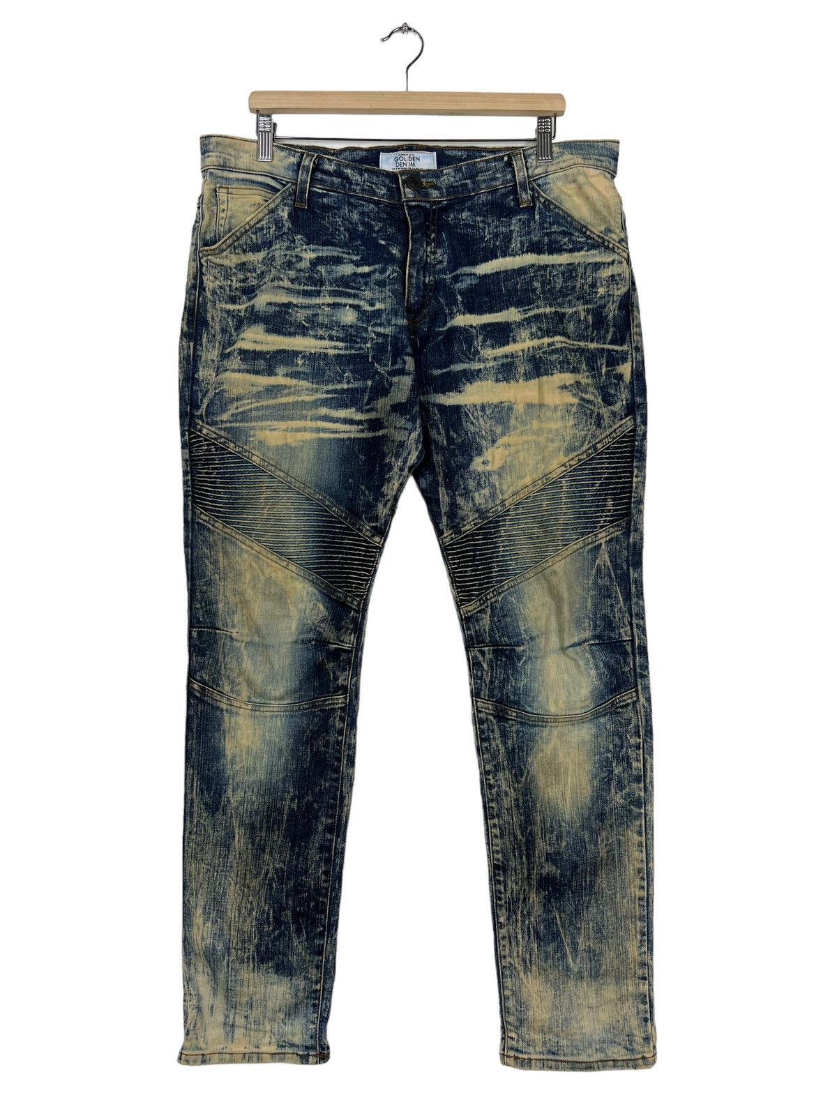 Golden Denim GOLDEN DENIM DYED ACID WASH BIKER STRECH SLIM FITS Grailed