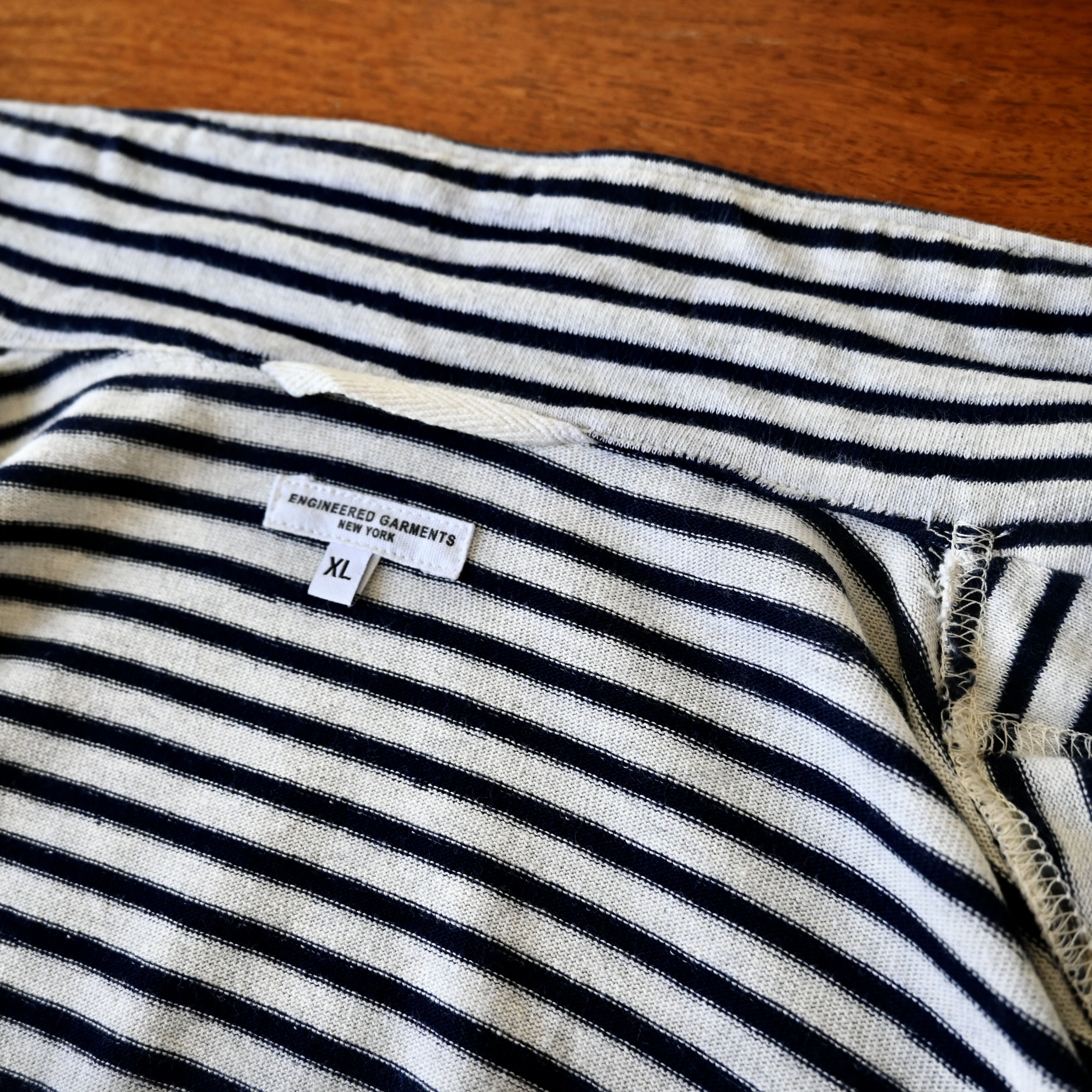 Engineered Garments Engineered Garments "Knit Jacket" striped jersey blazer, XL Size US XL / EU 56 / 4 - 16 Thumbnail