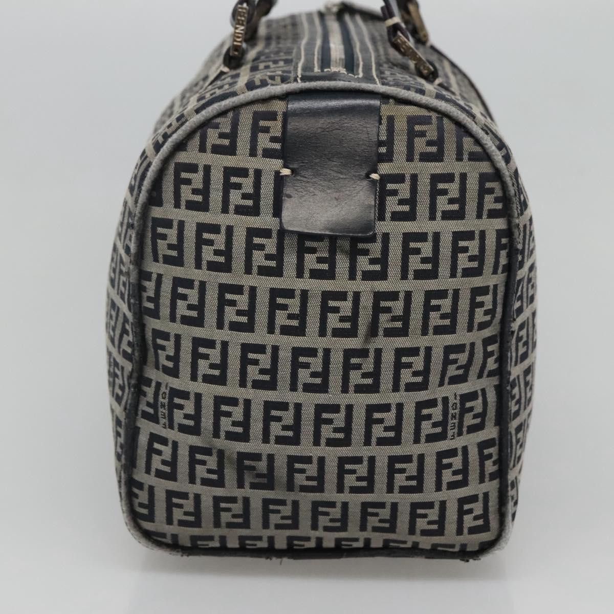 Fendi FENDI Zucchino Canvas Boston Bag Navy Silver Size ONE SIZE - 5 Thumbnail