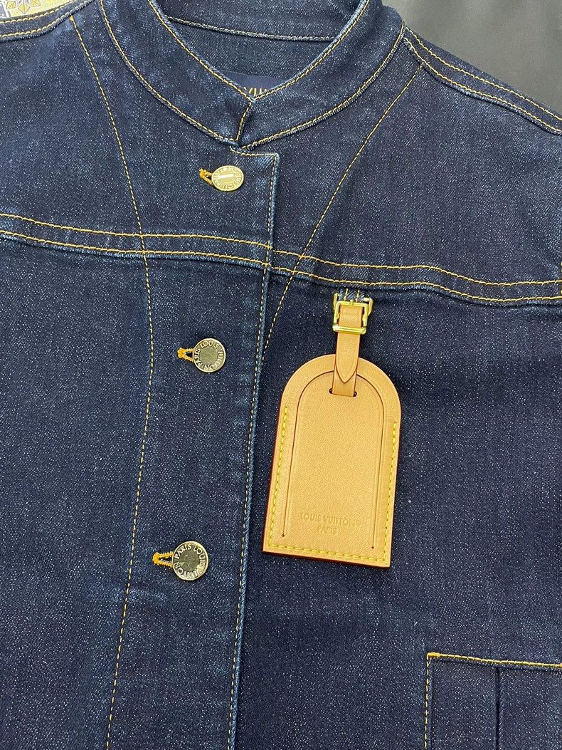 Louis Vuitton Louis Vuitton Leather blue denim jacket Size XXS / US 00 / IT 34 - 2 Thumbnail