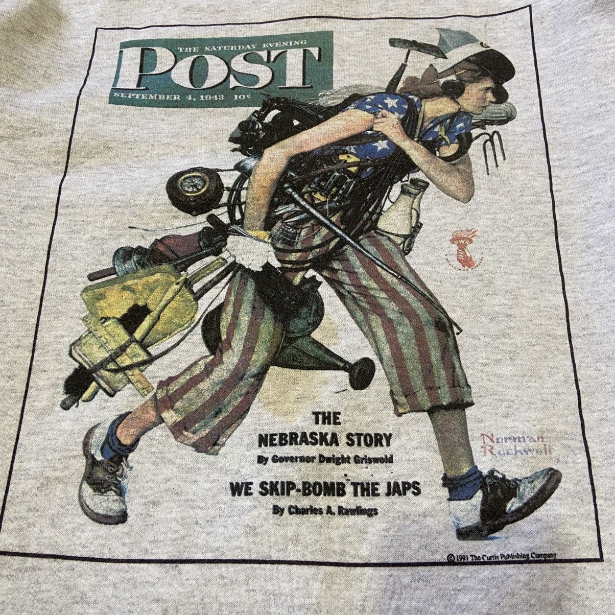 New York Post Vintage 90s Norman Rockwell Saturday Evening Post Sweatshirt Size US L / EU 52-54 / 3 - 5 Thumbnail