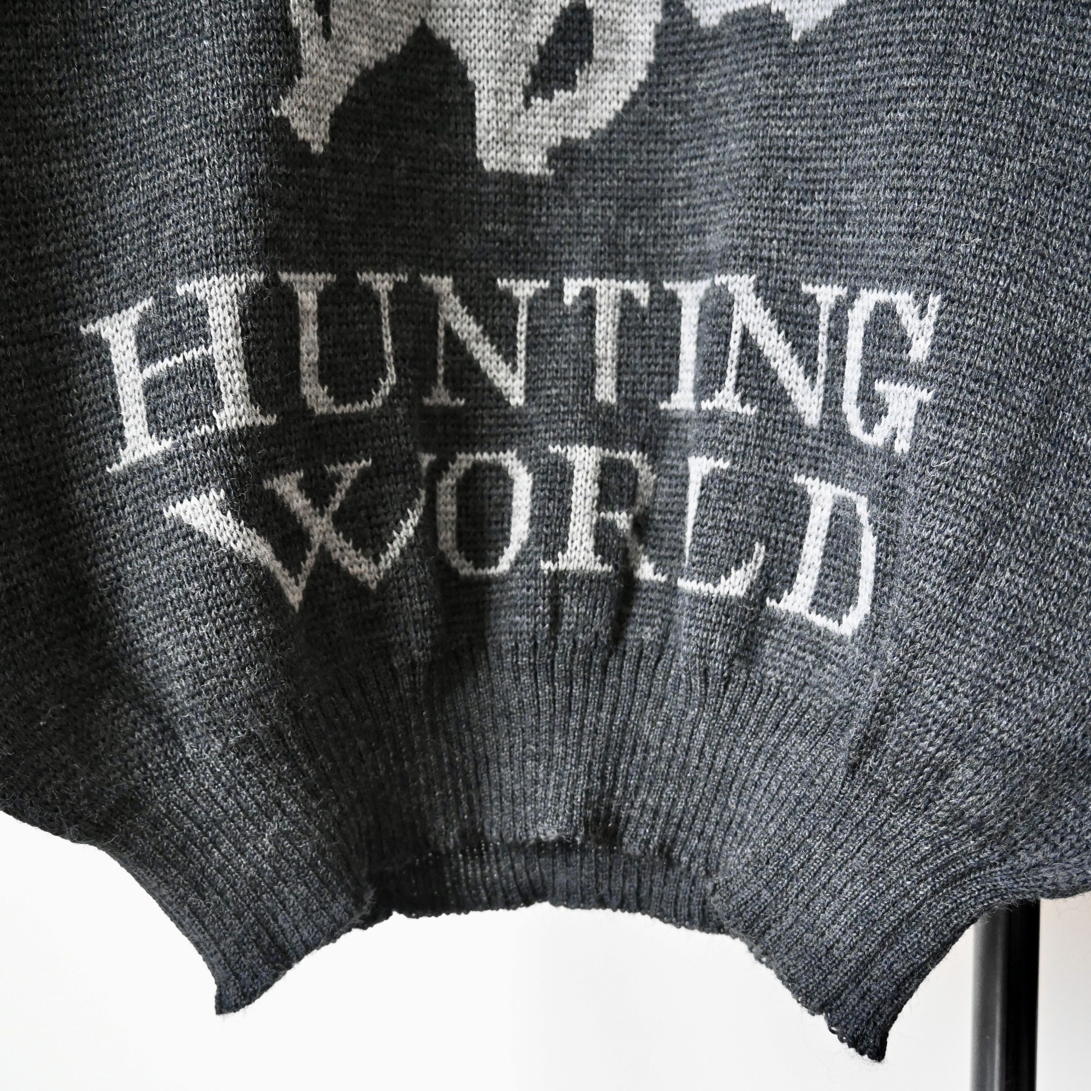 Vintage VTG 1990s HUNTING WORLD iconic logo knit sweater, made in UK Size US M / EU 48-50 / 2 - 8 Thumbnail