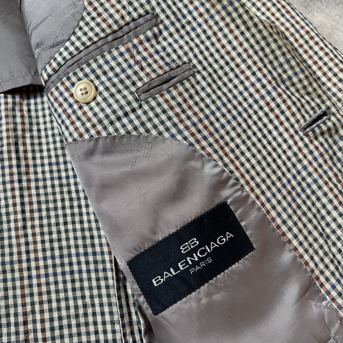 Balenciaga Vintage Balenciaga Plaid Blazer Regular Fit Size 44R - 7 Thumbnail